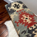 HERAT ORIENTAL Handmade Kilim Upholstered Bench with Drawers - 14  x 19  x 47