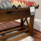 HERAT ORIENTAL Handmade Kilim Upholstered Bench with Drawers - 14  x 19  x 47