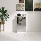 Wood Slim Shoe Storage Cabinet with Mirror