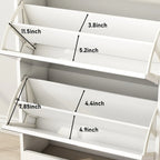 Wood Slim Shoe Storage Cabinet with Mirror