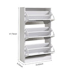 Wood Slim Shoe Storage Cabinet with Mirror