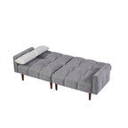 Convertible Futon Sofa Bed, Adjustable Couch Sleeper, Modern Fabric Linen Upholstered Futon Sofa bed with 2 Pillows