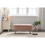 Velvet Fabric Storage Bench Bedroom Bench With Wood Legs For Living Room Bedroom Indoor