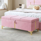 47.20  Upholstered Storage PU Bench with Fully Assembled Metal Legs