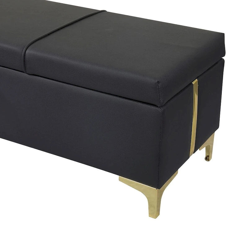 47.20  Upholstered Storage PU Bench with Fully Assembled Metal Legs
