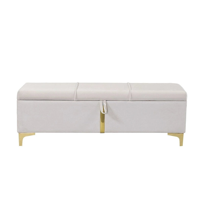 47.20  Upholstered Storage PU Bench with Fully Assembled Metal Legs