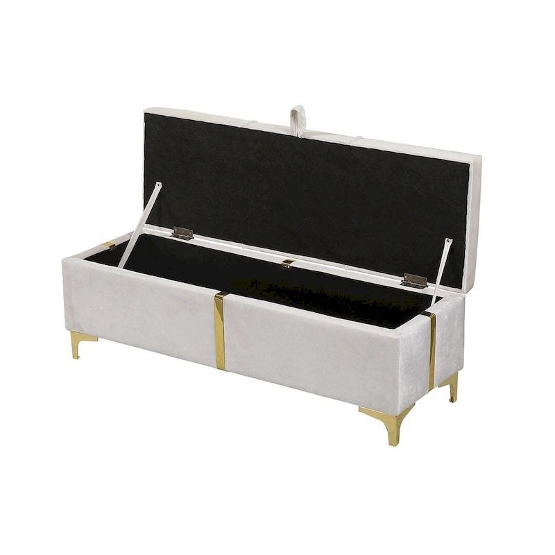 47.20  Upholstered Storage PU Bench with Fully Assembled Metal Legs