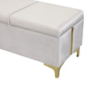 47.20  Upholstered Storage PU Bench with Fully Assembled Metal Legs