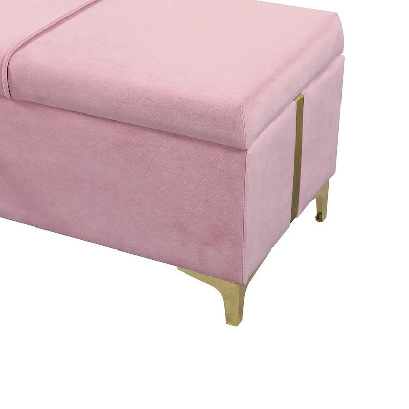 47.20  Upholstered Storage PU Bench with Fully Assembled Metal Legs