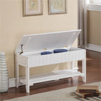 Solid Wood Shoe Bench with Storage and Legs