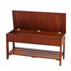 Solid Wood Shoe Bench with Storage and Legs