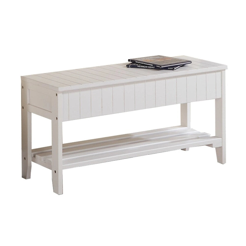 Solid Wood Shoe Bench with Storage and Legs