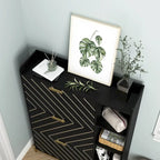 Shoe Cabinet with 3 Flip Drawers & Open Shelves, Modern Entryway Shoe Storage Cabinet Slim, Narrow Hidden Shoe Rack