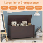 Kids Wooden Toy Box Storage with Safety Hinged Lid for Ages 3+ For Living Room,Dining Room,Entryway