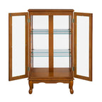 Curio Cabinet Lighted Curio Diapaly Cabinet with Adjustable Shelves and Mirrored Back Panel, Tempered Glass Doors