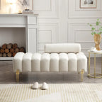 53.2  Width Modern End of Bed Bench Fabric Upholstered 2 Seater Sofa Couch Entryway Ottoman Bench