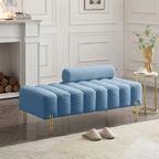 53.2  Width Modern End of Bed Bench Fabric Upholstered 2 Seater Sofa Couch Entryway Ottoman Bench