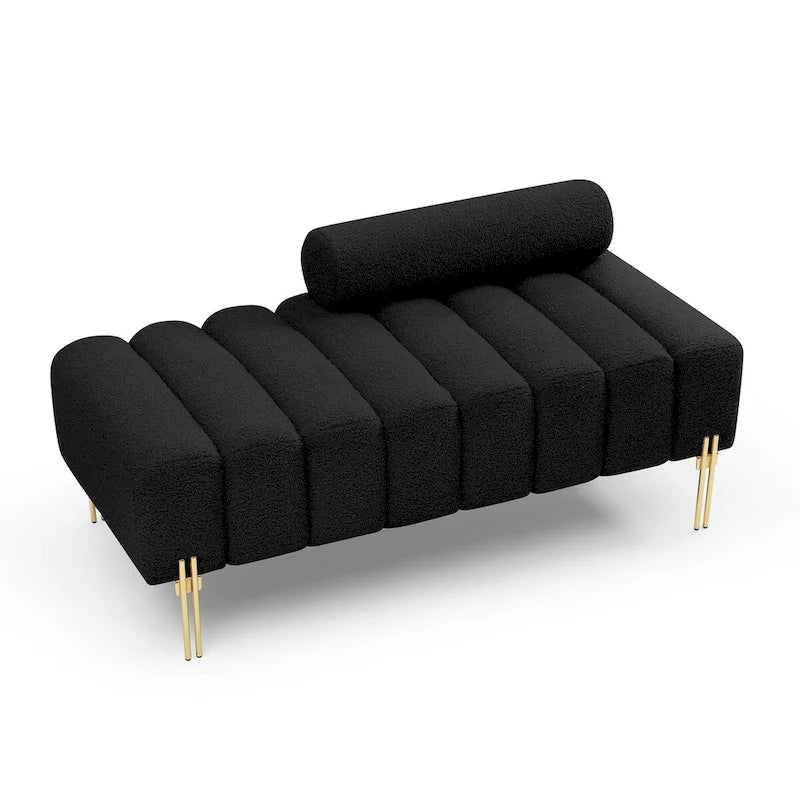 53.2  Width Modern End of Bed Bench Fabric Upholstered 2 Seater Sofa Couch Entryway Ottoman Bench