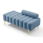 53.2  Width Modern End of Bed Bench Fabric Upholstered 2 Seater Sofa Couch Entryway Ottoman Bench