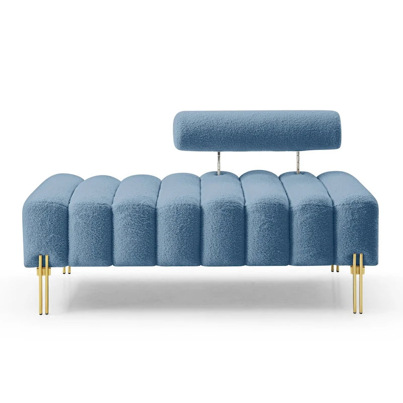 53.2  Width Modern End of Bed Bench Fabric Upholstered 2 Seater Sofa Couch Entryway Ottoman Bench