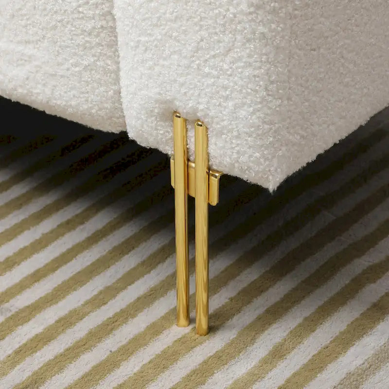 53.2  Width Modern End of Bed Bench Fabric Upholstered 2 Seater Sofa Couch Entryway Ottoman Bench