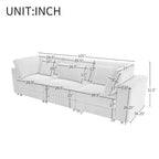3 Seater Sofa with Removable Back Cushions and 5 Pillows