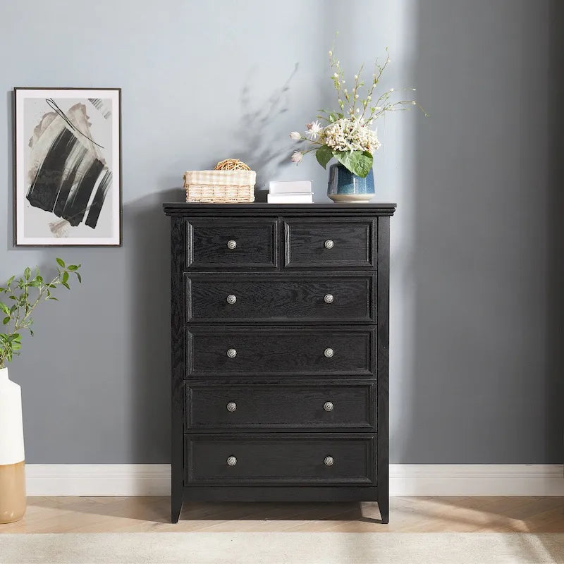 Modern Dresser 6 Drawers Cabinet,Chest of Drawers Closet Organizers and Storage Clothes Storage Drawers Cabinet for Living Room