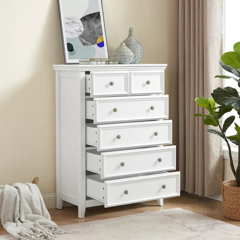 Modern Dresser 6 Drawers Cabinet,Chest of Drawers Closet Organizers and Storage Clothes Storage Drawers Cabinet for Living Room