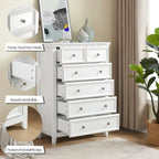 Modern Dresser 6 Drawers Cabinet,Chest of Drawers Closet Organizers and Storage Clothes Storage Drawers Cabinet for Living Room
