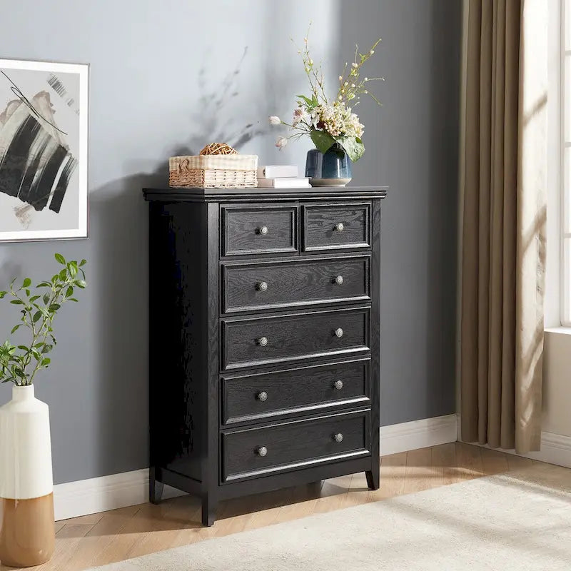 Modern Dresser 6 Drawers Cabinet,Chest of Drawers Closet Organizers and Storage Clothes Storage Drawers Cabinet for Living Room