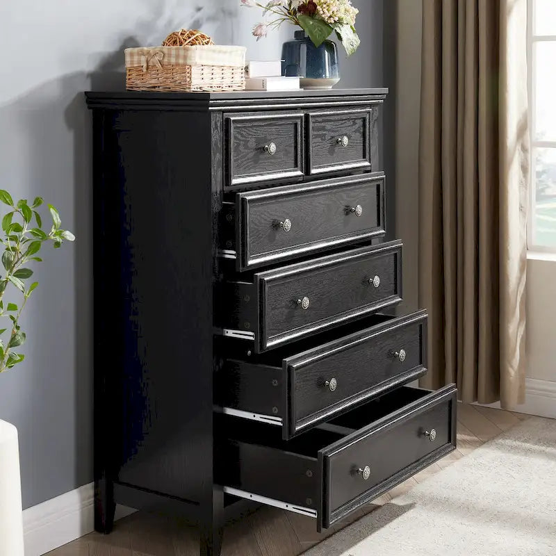 Modern Dresser 6 Drawers Cabinet,Chest of Drawers Closet Organizers and Storage Clothes Storage Drawers Cabinet for Living Room