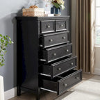 Modern Dresser 6 Drawers Cabinet,Chest of Drawers Closet Organizers and Storage Clothes Storage Drawers Cabinet for Living Room