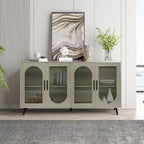TV Stand for 65+ Inch TV, Wood TV Stand with Storage Cabinet & Adjustable Shelves, Media TV Console for Living Room Bedroom