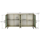 TV Stand for 65+ Inch TV, Wood TV Stand with Storage Cabinet & Adjustable Shelves, Media TV Console for Living Room Bedroom