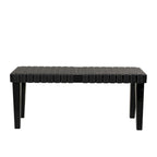 Wood Woven Bench - Black or Brown - Roche River Decor