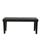 Wood Woven Bench - Black or Brown - Roche River Decor