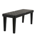 Wood Woven Bench - Black or Brown - Roche River Decor
