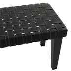 Wood Woven Bench - Black or Brown - Roche River Decor