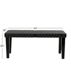 Wood Woven Bench - Black or Brown - Roche River Decor