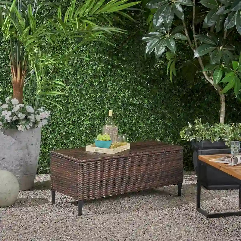 Rattan Storage Bench