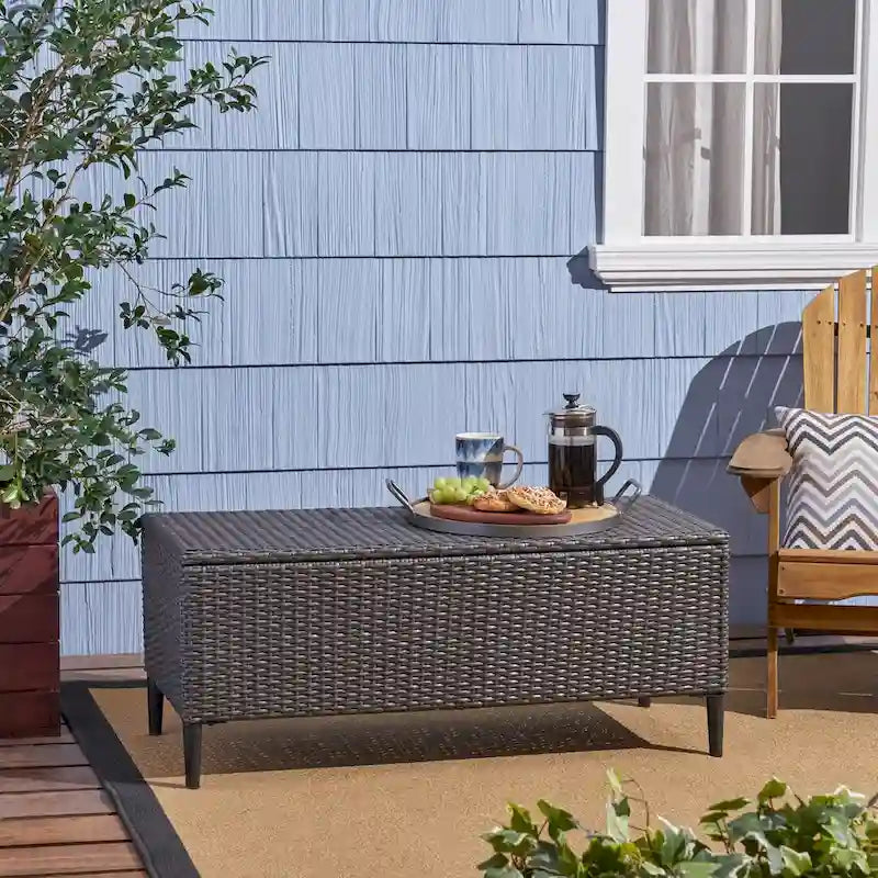 Rattan Storage Bench