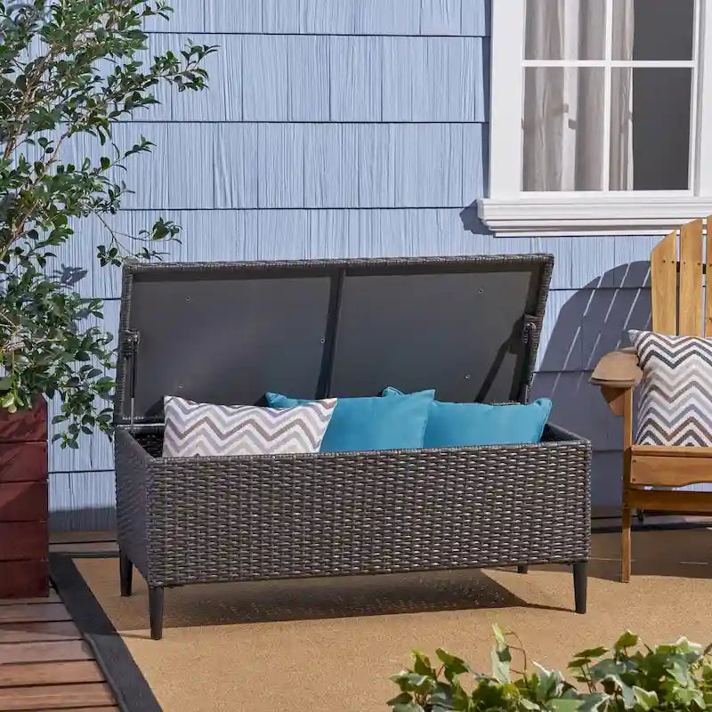 Rattan Storage Bench