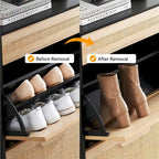 Natural Rattan 2 Flip Door with 1 Drawer Shoe Rack Storage Cabinet