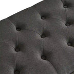 Upholstered Tufted Button Storage Bench with Spindle Wooden Legs