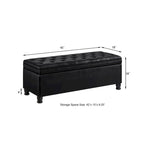 Upholstered Tufted Button Storage Bench with Spindle Wooden Legs