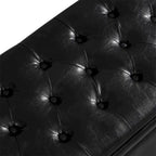 Upholstered Tufted Button Storage Bench with Spindle Wooden Legs