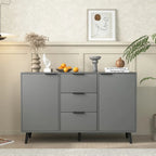 Sideboard Buffet Cabinet with Storage, Wood Coffee Bar Cabinet, 47.2  Kitchen Cabinet with 3 Drawers & 2 Doors