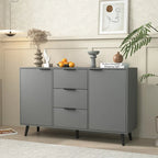 Sideboard Buffet Cabinet with Storage, Wood Coffee Bar Cabinet, 47.2  Kitchen Cabinet with 3 Drawers & 2 Doors
