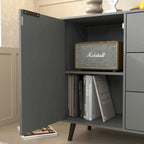 Sideboard Buffet Cabinet with Storage, Wood Coffee Bar Cabinet, 47.2  Kitchen Cabinet with 3 Drawers & 2 Doors