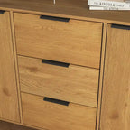 Sideboard Buffet Cabinet with Storage, Wood Coffee Bar Cabinet, 47.2  Kitchen Cabinet with 3 Drawers & 2 Doors